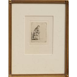 Durand After Rembrandt, Framed Etching