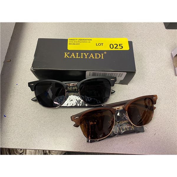 Two Pairs of Kaliyadi Sunglasses - one Black/Silver and One Brown/Gold Frame