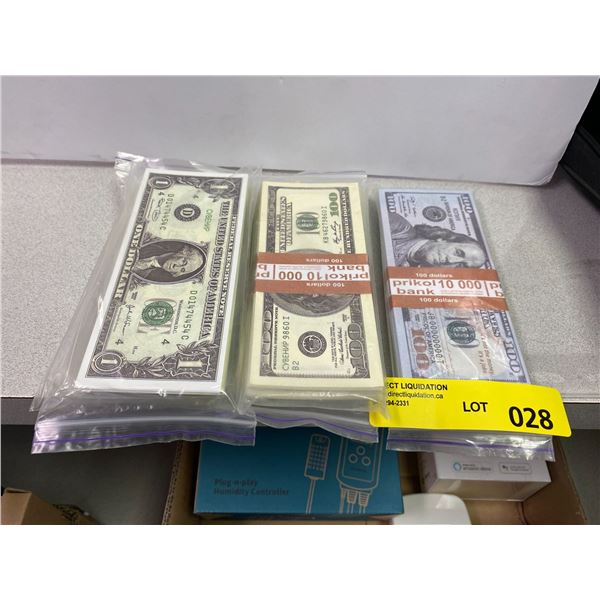 Prop Money - USD in miscellaneous denominations - approx. $100,000