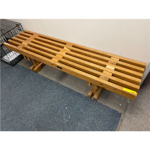 Wooden Slat Hockey Bench from the Hockey Show - - approx. 6ft x 17in x 18in
