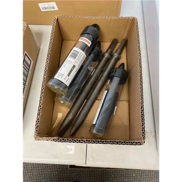 Westward Silver/Deming Drill 1 3/8, HSS, 118 Deg (3 qty) and Two Large Drill Bits