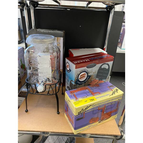 Misc. Lot of Kitchen Products - Apple Peeler/Corer, Electric Cord Dog Maker, Dash Hot Air Popper & G