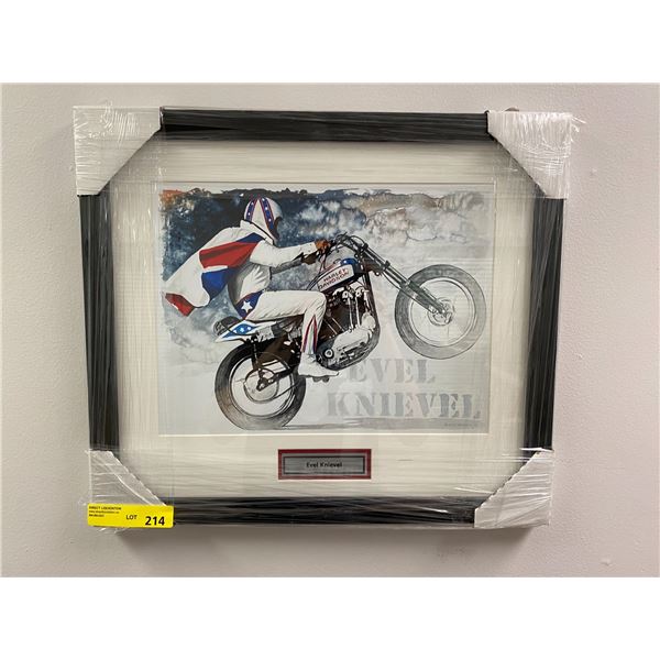 Evel Knievel Framed Print - approx. 22in x 19in By Glen Green