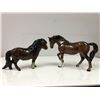 Image 1 : Beswick England - two larger horse figurines - both have tiny chips on ears - largest is approx. 6in