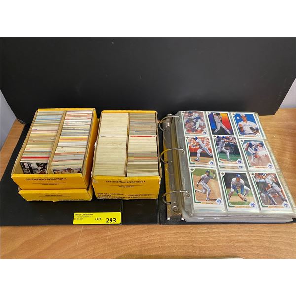 Group Lot of Baseball Cards - Large Binder and two Boxes that hold approx. 800 cards