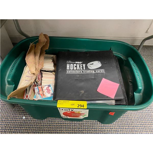 Tote full of Miscellaneous Hockey and Baseball Cards