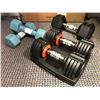 Image 1 : Group of Hand weights - 2 x 10 lbs, one 25 lb and Set of Adjustable max 15 lbs each - new