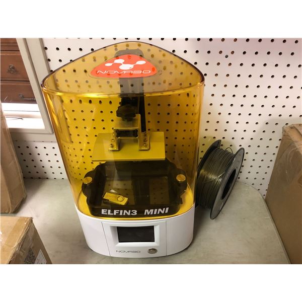 NOVA3D Elfin3 Mini 3D Printer (no power cord) with spool of Eryone Filament Rainbow Lagoon
