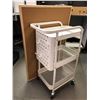 Image 1 : Cork Bulletin Board (approx. 24 x 36in) and 3-Tier Storage Trolley