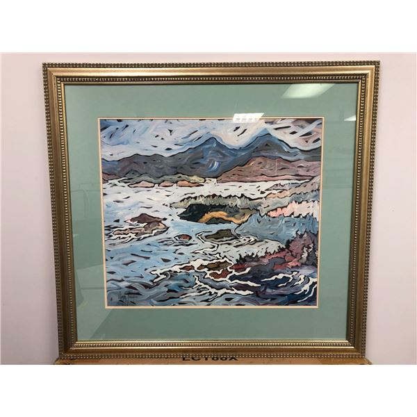 Abstract Print by Derik Houston in Gilded Frame - 36in x 33 1/2in