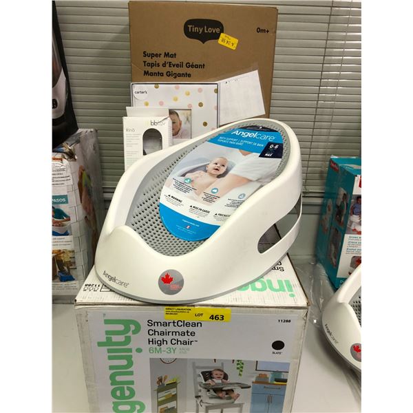 AngelCare Bath Support, Smart Clean Chairmate High Chair, Tiny Love, Super Mat, Picture Frame & bblu