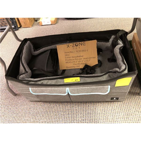 X-ZONE Pet Seat Carrier - Gray & Blue