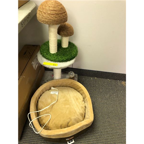 Pet Fusion Cat Activity Shelves, Two Scratching Posts and K&H Heated Pet Bed