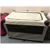 Image 1 : Akinerri - Large Collapsible Dog Crate - Travel Crate - Light Gray with zippered openings -42 x 28 x