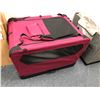 Image 1 : Amazon Basics - Wine Coloured Collapsible Travel Pet Crate with zippered openings - 36 x 24 x 24in