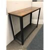 Image 4 : Wood Hallway Table with Mesh Bottom Shelf- 40 x 14 x 32in and matching smaller shelving unit 24 x 12