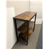 Image 7 : Wood Hallway Table with Mesh Bottom Shelf- 40 x 14 x 32in and matching smaller shelving unit 24 x 12