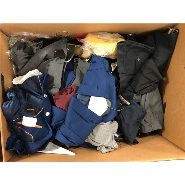 Extra Large Bin of Clothes -mostly men's dress clothing and some women's - blazers, dress pants, rub
