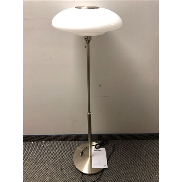 Ikea Tallbyn Light Fixture - Stainless Post and Base with White Glass Light Cover - Approx. 54in tal