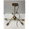 Image 2 : Brass Finish Abstract Chandelier - 6 lights