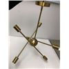 Image 3 : Brass Finish Abstract Chandelier - 6 lights