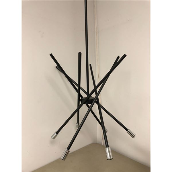 Viluxy - Black and Chrome Modern Chandelier - 6 Lights