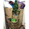 Image 1 : Group Lot of Miscellaneous Household Items - Including Christmas Trees, Pillows, Tote Bags, Baskets,