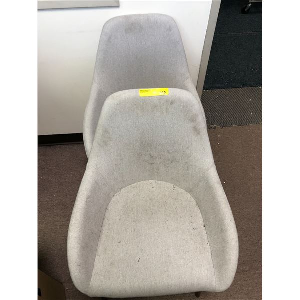 Two Grey Fabric Chairs - need a cleaning from an Estate Sale