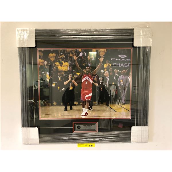 Framed Photo of Kawhi Leonard #2 - Toronto Raptors 2019 MVP - approx. 28in x 24 1/2in