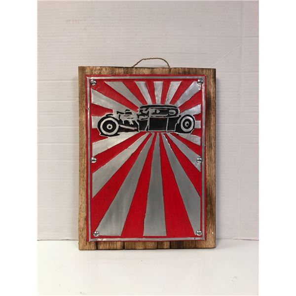 Hot Rod Wood Reproduction Sign - approx. 12 x 15in