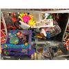Image 1 : Tin Chest with Miscellaneous Toys - Puffer Ball, Dora, etc.