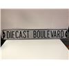 Image 2 : Diecast Boulevard Sign with Goodyear Molson Indy Baseball Hats (2) - sign is approx. 36in x 6in