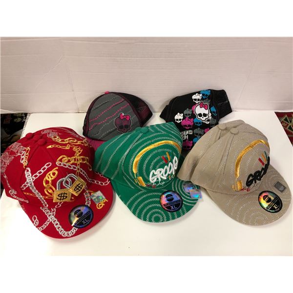 Box of Collectible Baseball Hats - group of 9