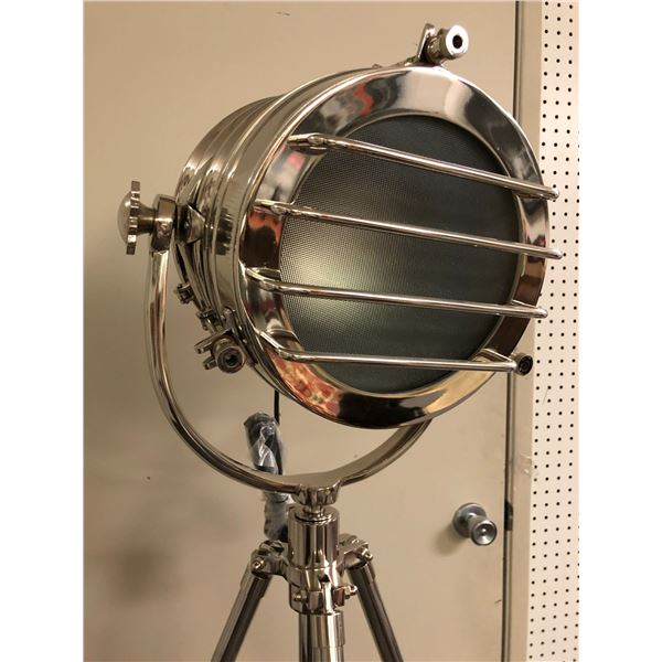 Movie Set Spotlight - Chrome on Tripod Stand - approx. 67 inches tall