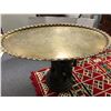 Image 1 : Elephant Table Base with Brass Etched Top - approx. 41 x 26 x 27in tall