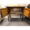Image 3 : Antique Table with Cupboards - approx. 32 x 15 x 31in - needs work