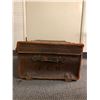 Image 5 : Leather Steamer Trunk - approx. 30in x 19in x 12in