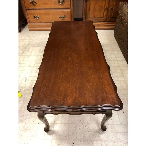 Vintage Wood Coffee Table - Good Condition - approx. 47 1/2in x 20in x 15 1/2in - with faux drawer