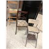 Image 1 : Group of 3 - one Vintage Folding Step stool, one upholstered chair and One Bar stool
