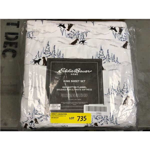 Eddie Bauer Home - King Sheet Set - 100% Flannel