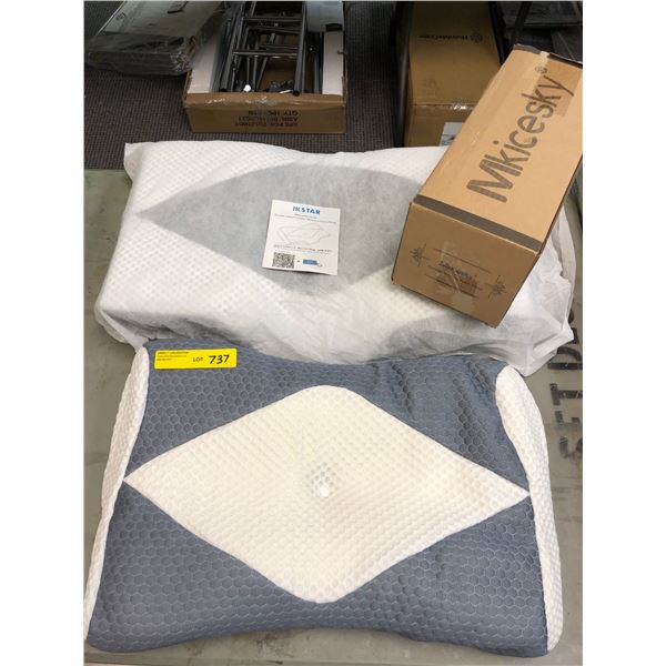 Two Mkicesky Double Sized Contour Memory Foam Pillows