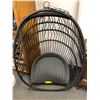 Image 1 : Outdoor Swing - Black Rattan with Rope - has chain attached (no swivel) - approx. 34in x 37in x 48in