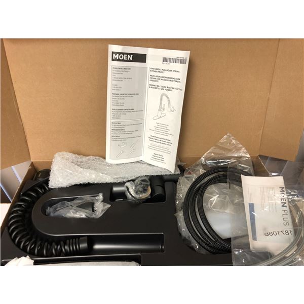 MOEN - Black One Handle Pulldown Spring Kitchen Faucet