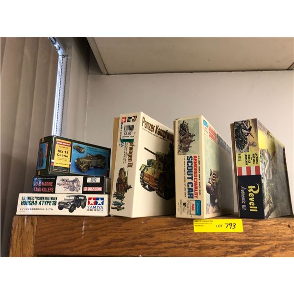 Group Lot of Military Models (some professionally started) may not all be complete - 7 boxes