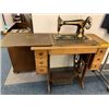 Image 1 : Singer Sewing Machine in original Singer sewing Table with Foot Control - approx 34 x 16 x 32in