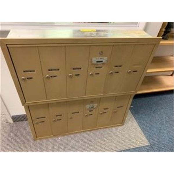 Vintage Lobby Mail Boxes - US Mail from the Hockey Show - two pieces - each is 35 1/2 x 8 x 19in