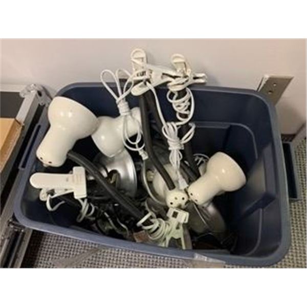 Bin of Clip-on Lights - approx. 7 lights