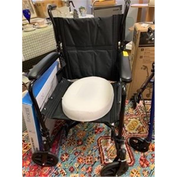 Wheelchair with Donut and BIOSLiving Safety Support Frame for Toilet Safety