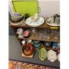 Image 3 : Shelf Lot of Misc. Estate Kitchenware Items (shelf not included) Glassware, Pitchers, Vintage Servin