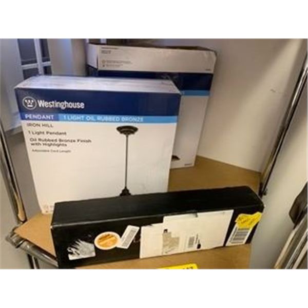 Group of Westinghouse Lights - (2 qty) Rubbed Bronze Pendant Lights